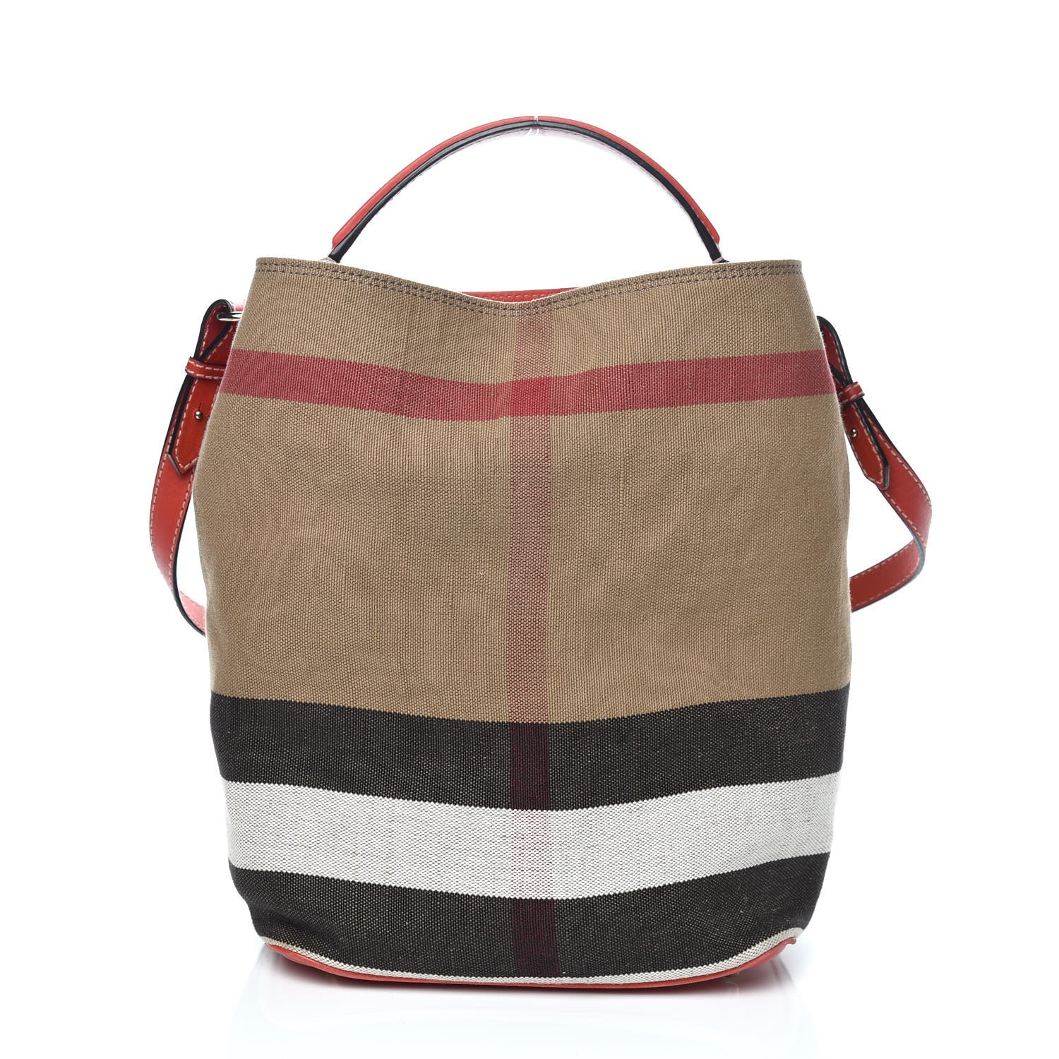 Burberry Canvas Mega Check Medium Ashby Hobo Cadmium Red 1 of 10