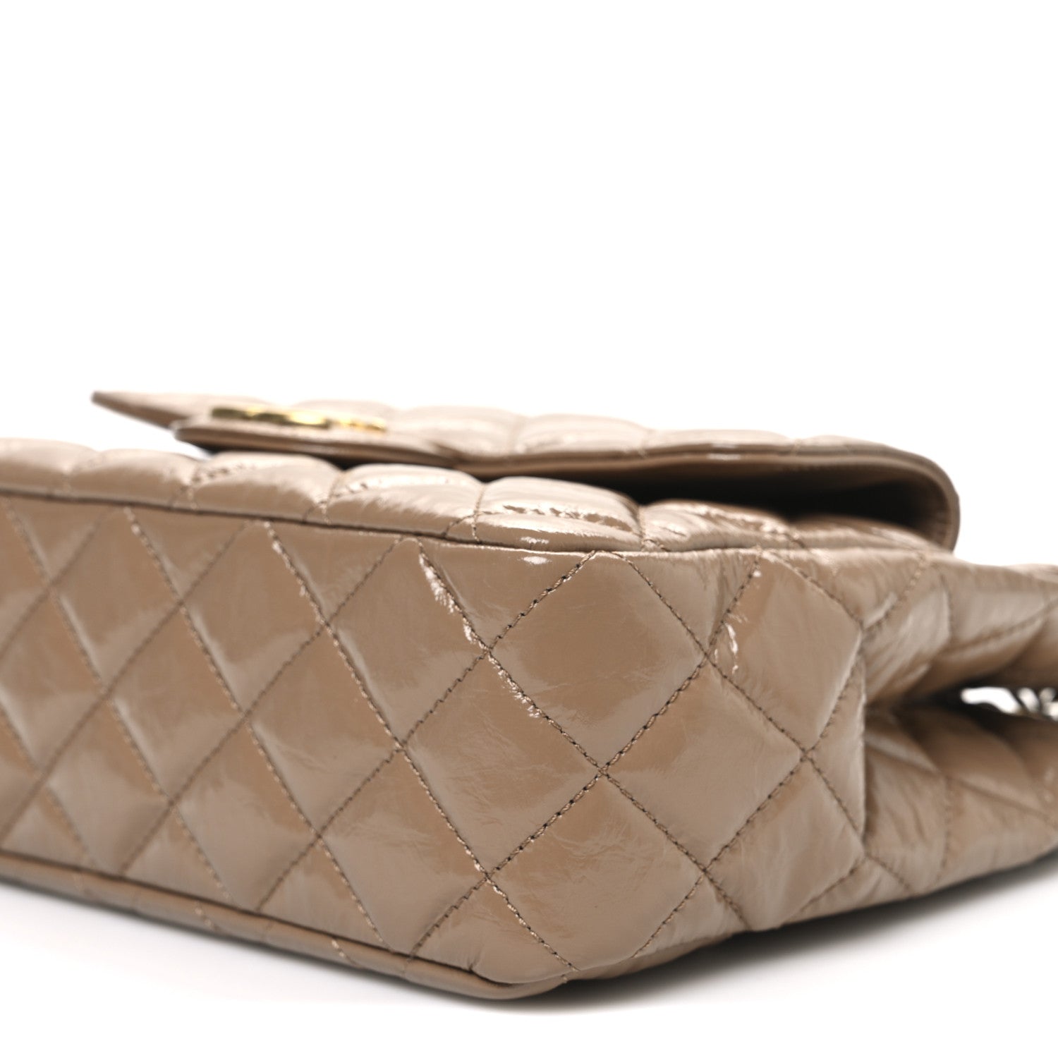 Chanel Shiny Crumpled Calfskin Quilted Wavy CC Hobo  Dark Beige 10 of 11