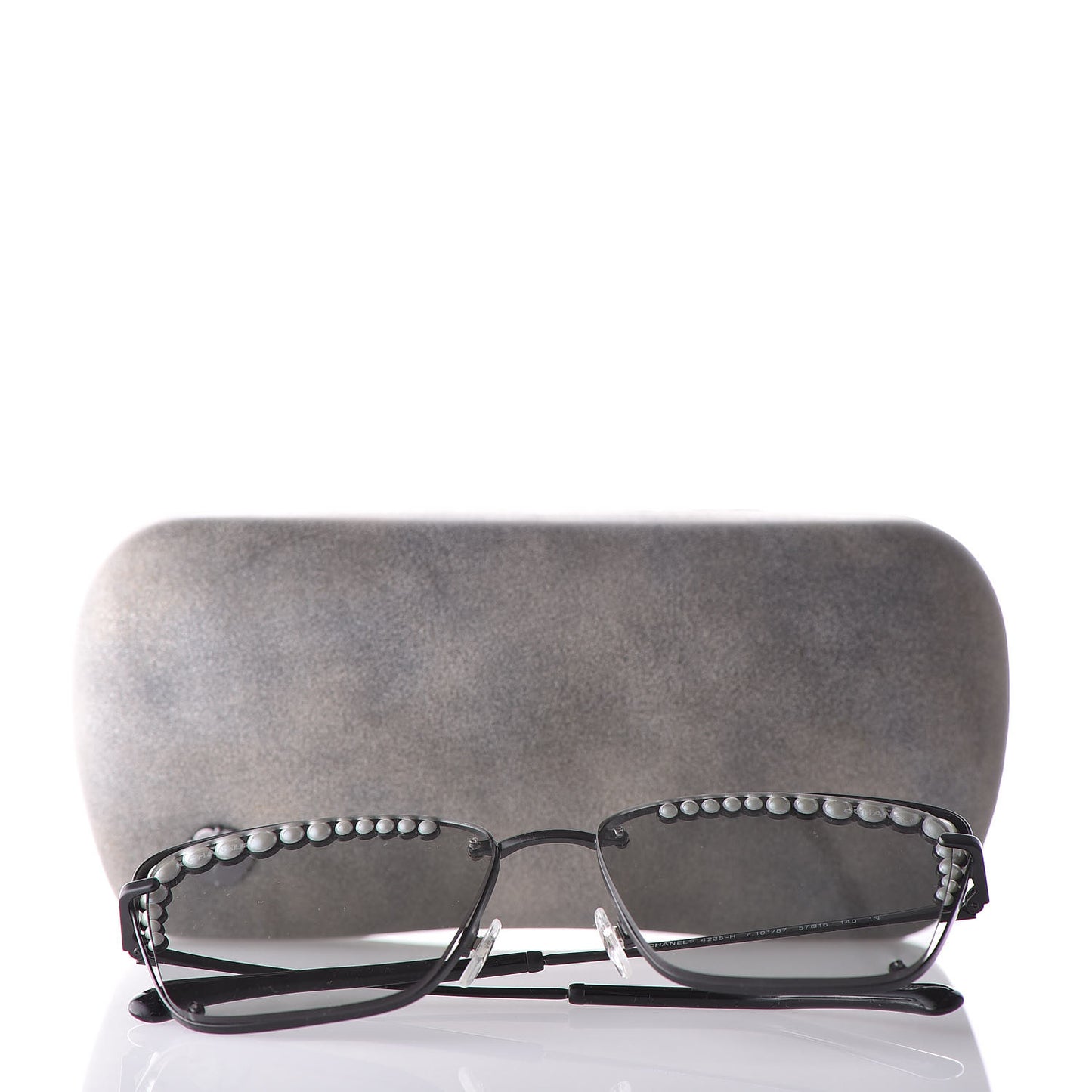 Square Frame Pearl Sunglasses 4235-H Black