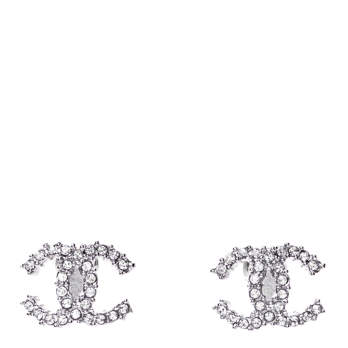 Crystal CC Earrings Silver