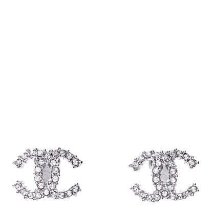 Chanel Crystal CC Earrings Silver 1 of 5