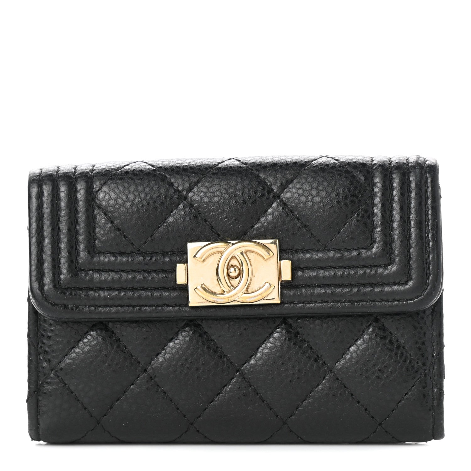 Chanel Caviar Quilted 4 Key Holder Boy Flap Black 1 of 9