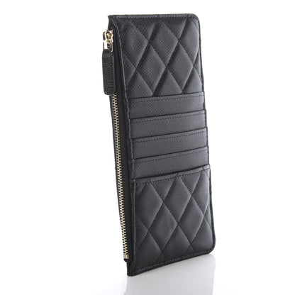 Chanel Caviar Quilted French New Wave Flat Wallet Pouch Black 3 of 8