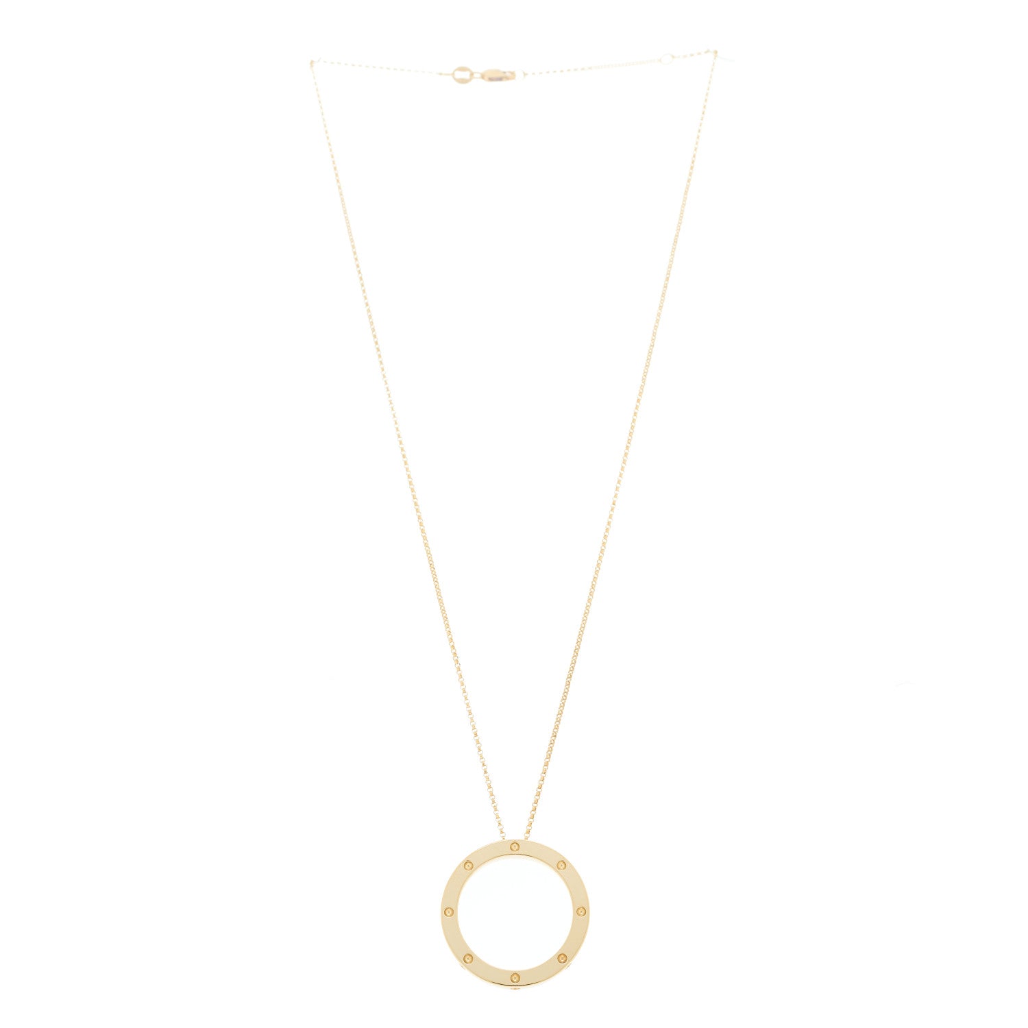 Roberto Coin 18K Yellow Gold Pois Mois Small Circle Pendant Necklace 3 of 6