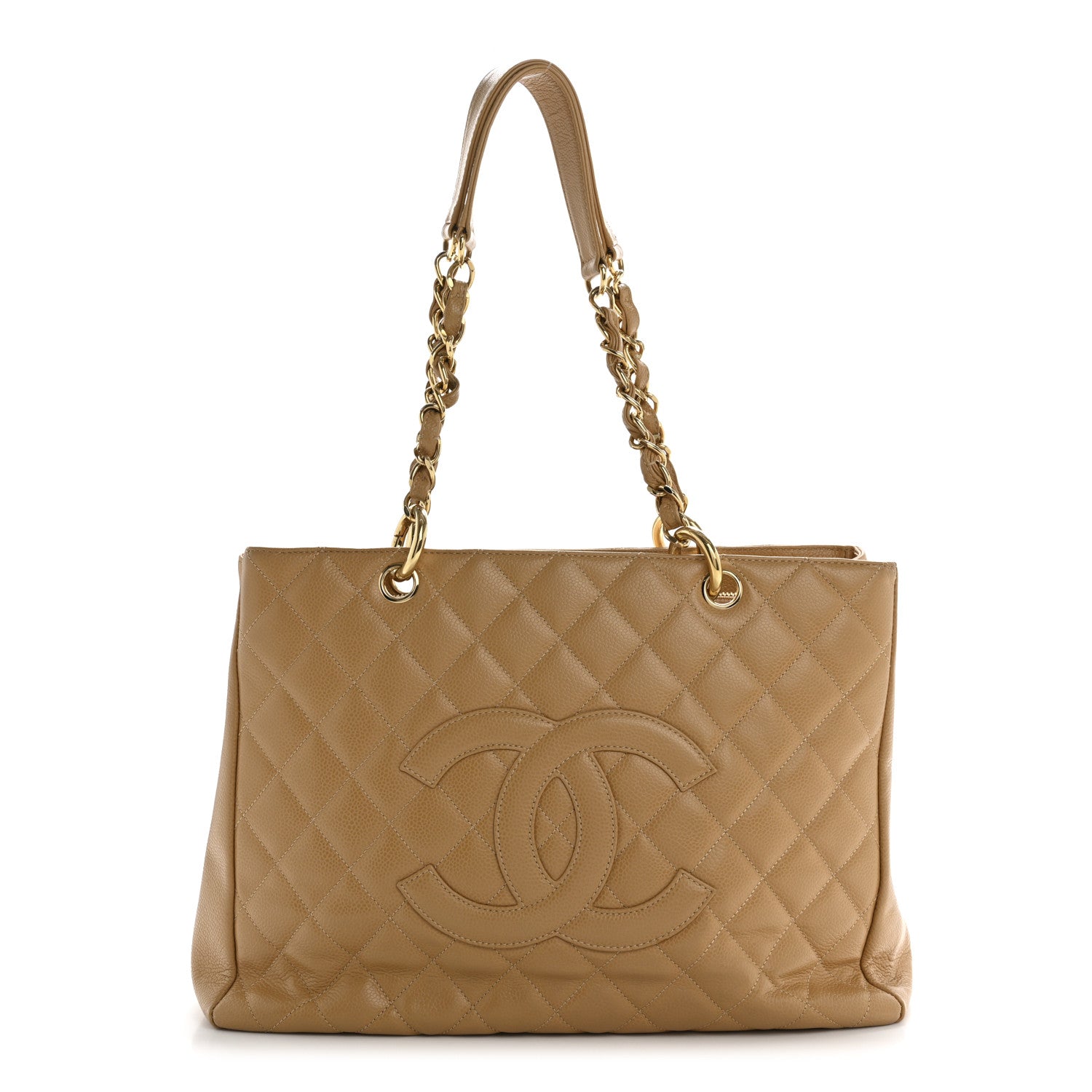 Chanel Caviar Quilted Grand Shopping Tote GST Dark Beige 1 of 16