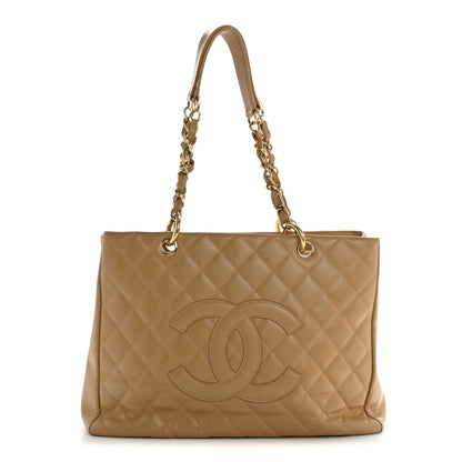 Chanel Caviar Quilted Grand Shopping Tote GST Dark Beige 1 of 16