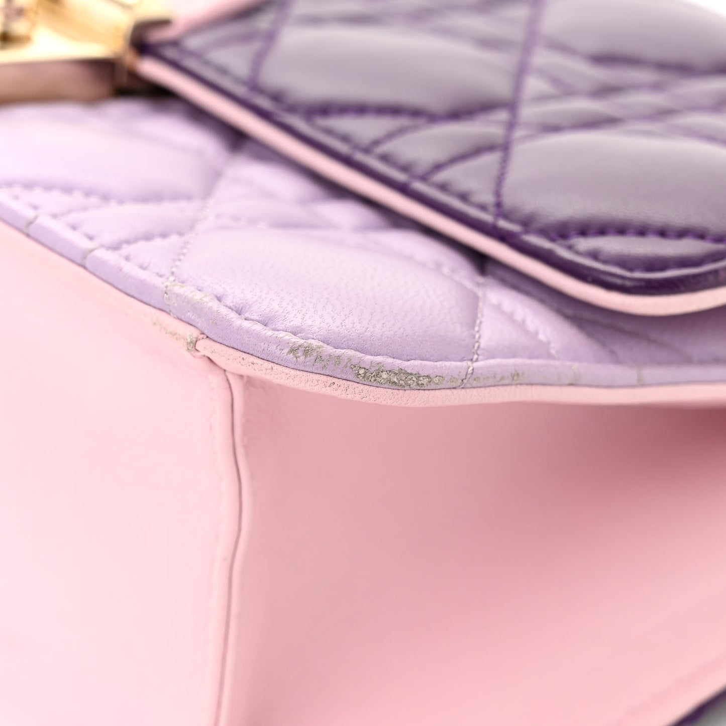 Lambskin Cannage Miss Dior Promenade Pouch Purple Multicolor