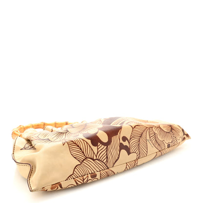 Gucci Calfskin Floral Printed Bamboo Top Handle Frame Bag Beige Brown 4 of 12