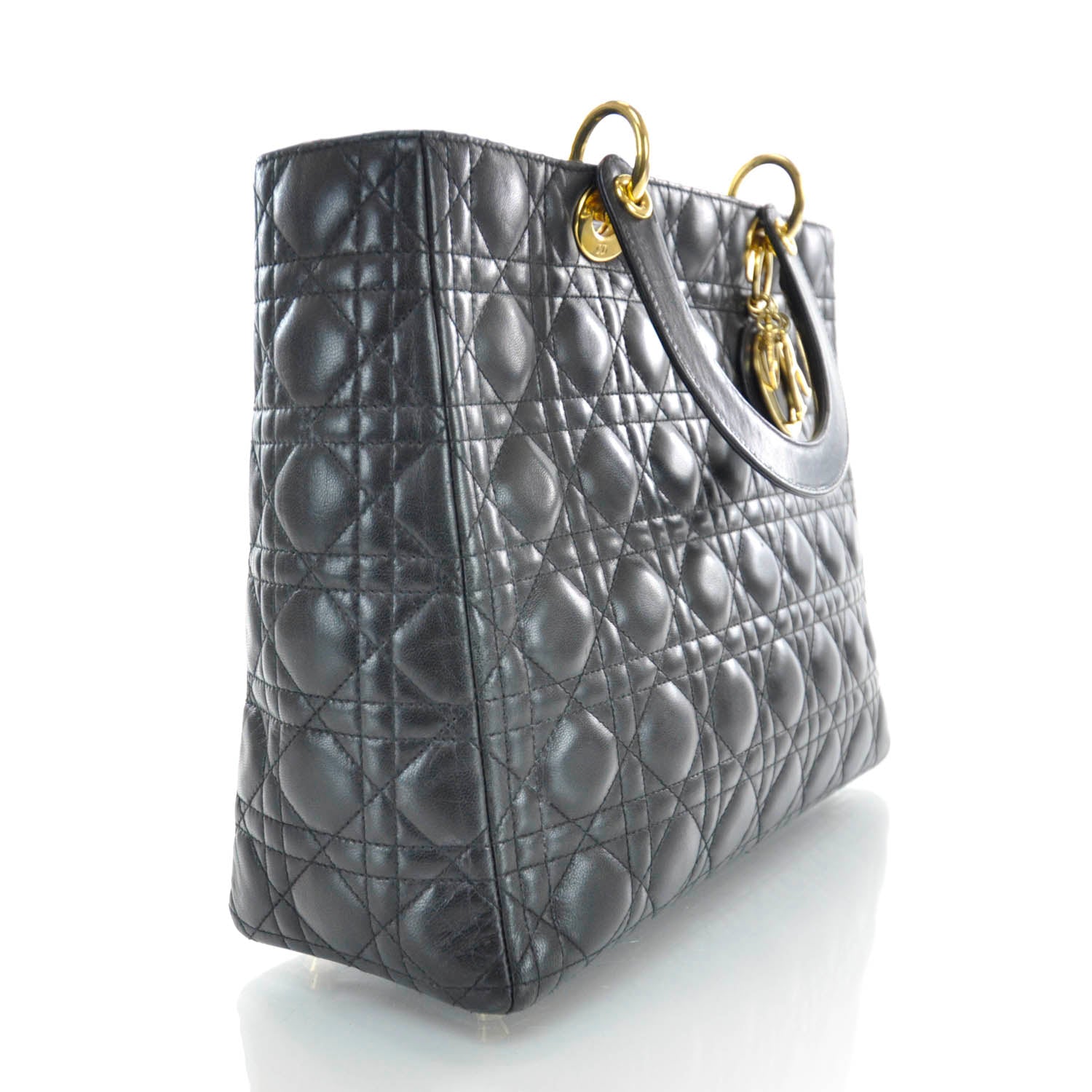 Christian Dior Lambskin Cannage Large Lady Dior Black 7 of 12
