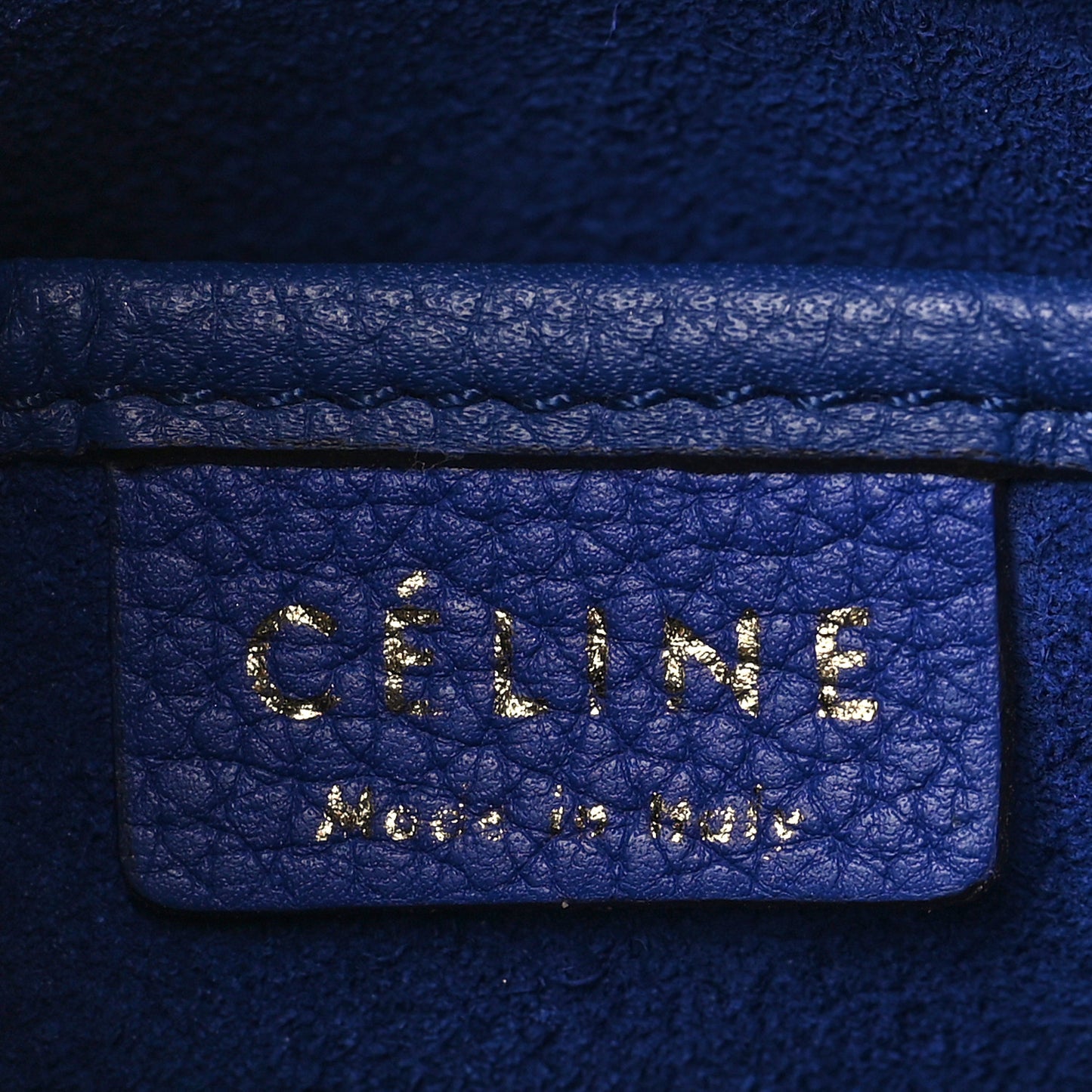 Drummed Calfskin Nano Luggage Indigo