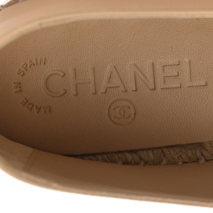 Chanel Lambskin CC Espadrilles 40 Beige Black 7 of 9