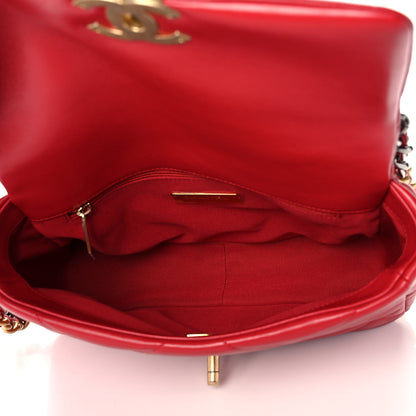Chanel Lambskin Quilted Medium Chanel 19 Flap Red 5 of 12