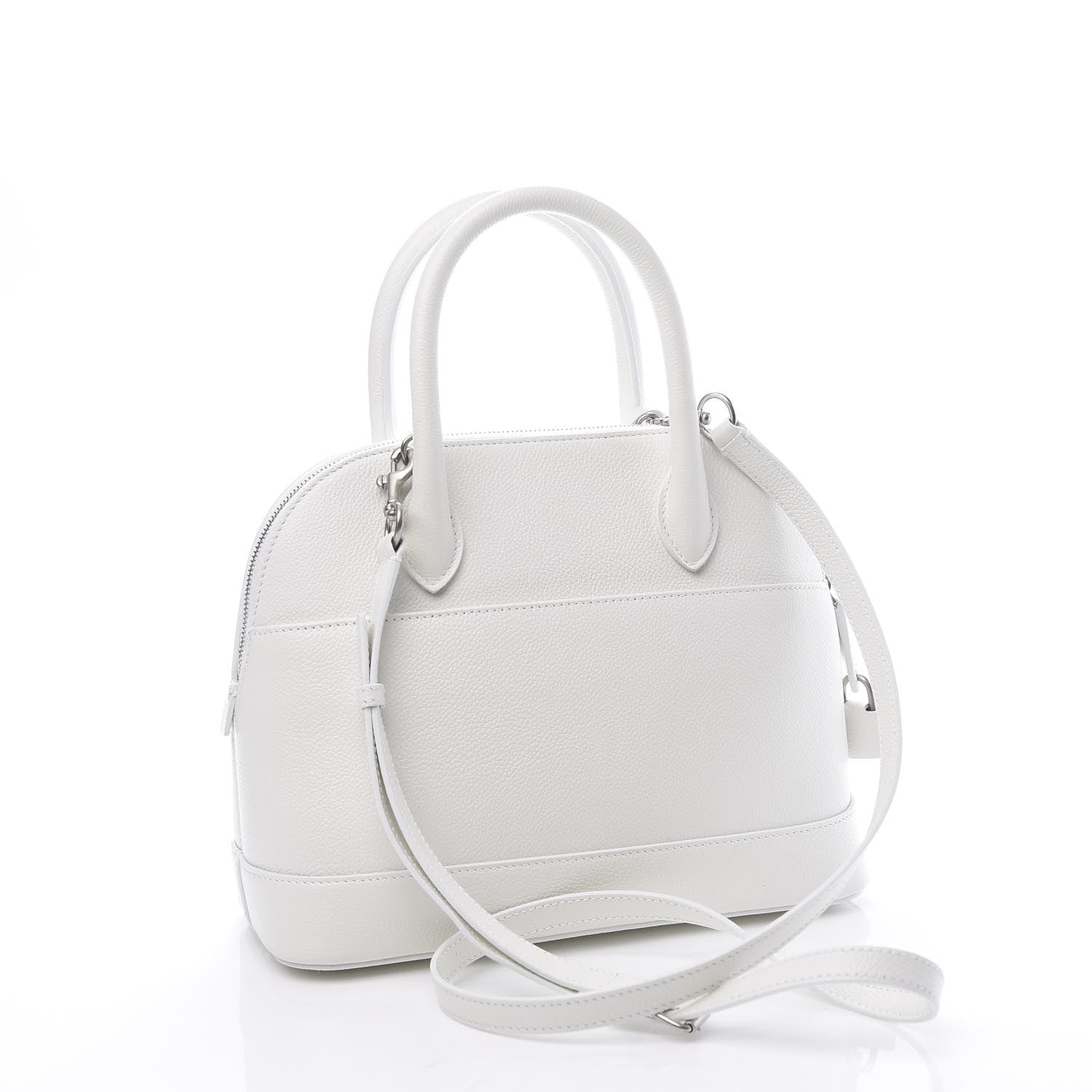 Balenciaga Grained Calfskin Logo S Ville Top Handle Bag White Fluo Pink 2 of 11
