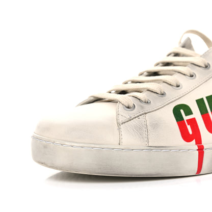 Gucci Distressed Calfskin Mens Ace Blade Sneakers 11 White 8 of 23