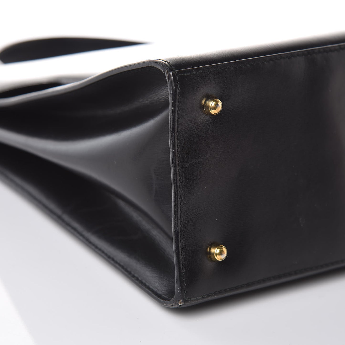 Regent Calfskin Lady Lock Top Handle Frame Bag Black