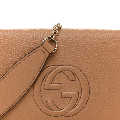Gucci Pebbled Calfskin Soho Wallet On Chain Camelia 7 of 14