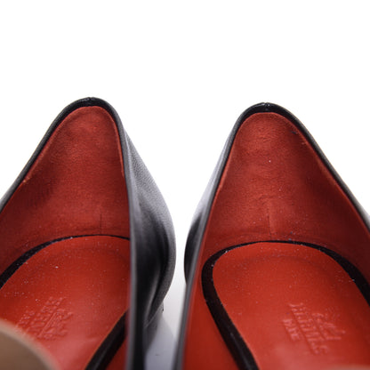 Hermes Goatskin Bilbao Ballerina Flats 37.5 Black 13 of 15