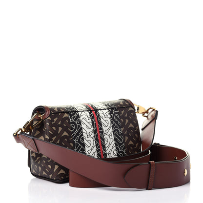 Burberry E-Canvas Monogram Stripe Hackberry Crossbody Bag Bridle Brown 2 of 4