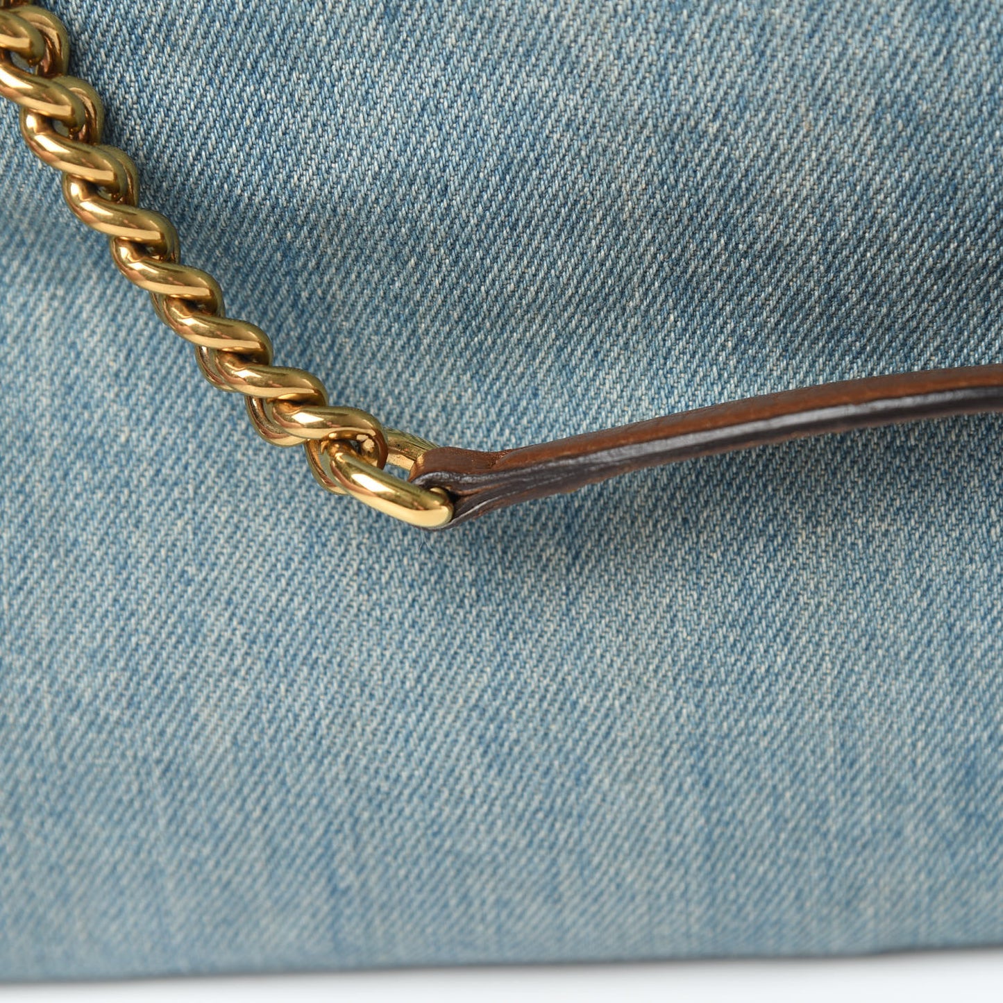 Denim Medium Soho Chain Shoulder Bag Blue