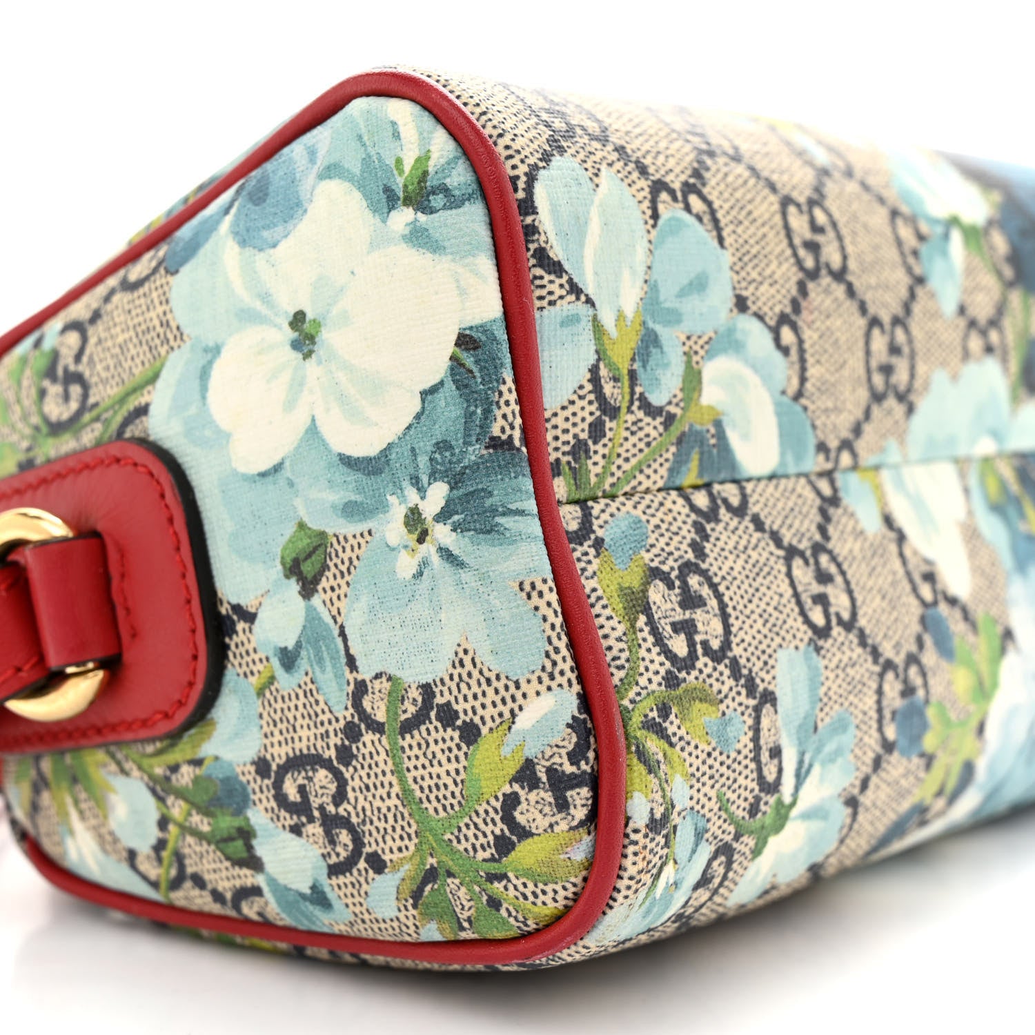 Gucci GG Supreme Monogram Blooms Mini Boston Navy Blue Hibiscus 9 of 11