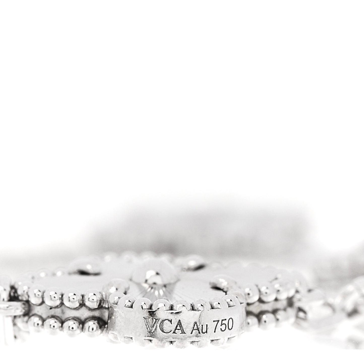 18K White Gold 5 Motifs Guilloche Vintage Alhambra Bracelet