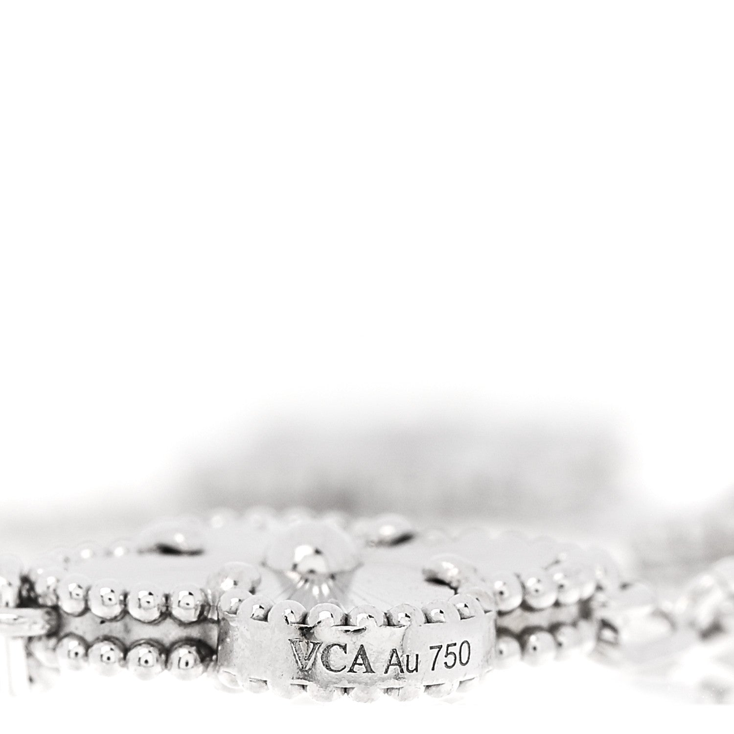 Van Cleef & Arpels 18K White Gold 5 Motifs Guilloche Vintage Alhambra Bracelet 3 of 5