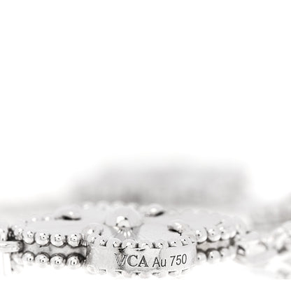 Van Cleef & Arpels 18K White Gold 5 Motifs Guilloche Vintage Alhambra Bracelet 3 of 5