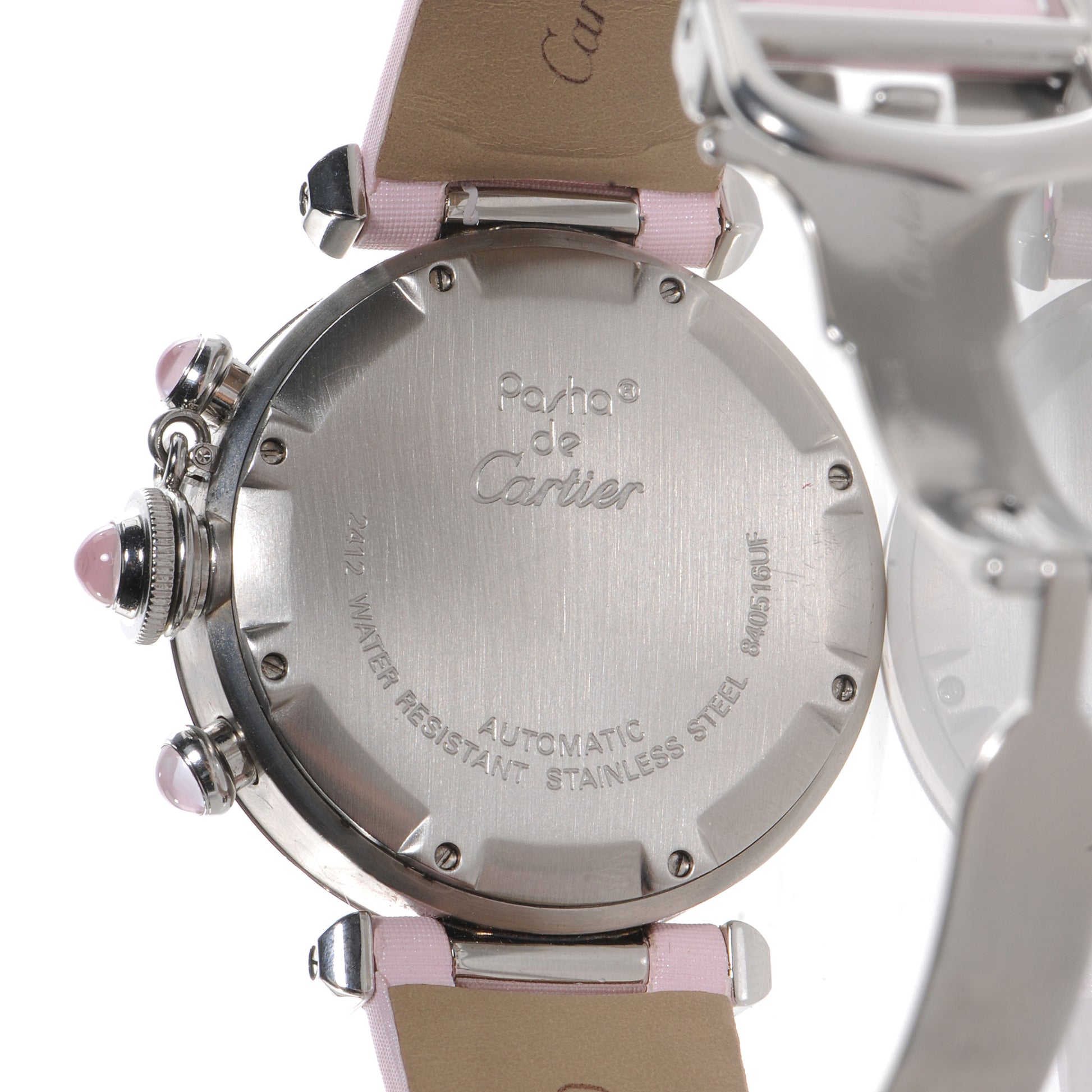 Cartier Stainless Steel Satin Mother of Pearl 35mm Miss Pasha Automatic Watch Pink 5 of 8