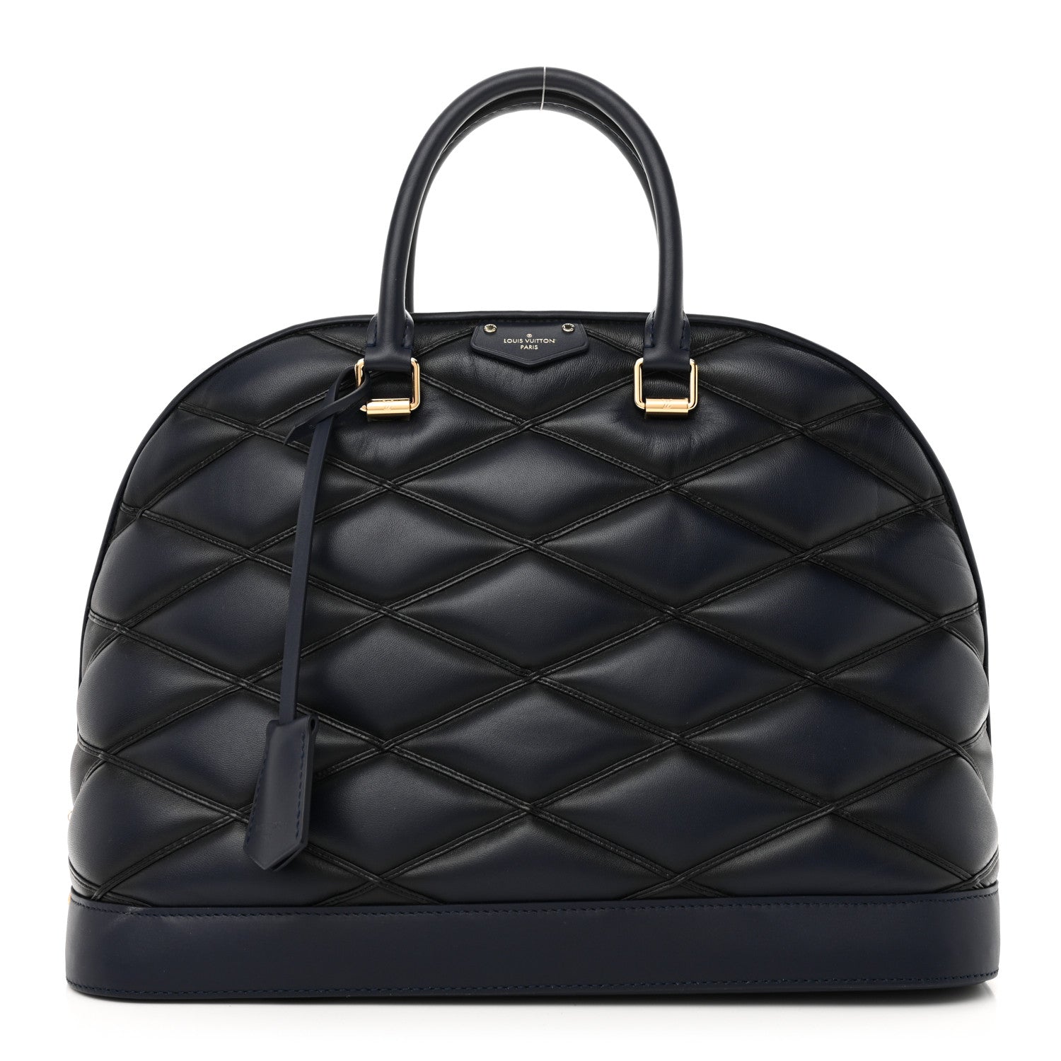 Louis Vuitton Lambskin Malletage Alma GM Navy Blue 1 of 9