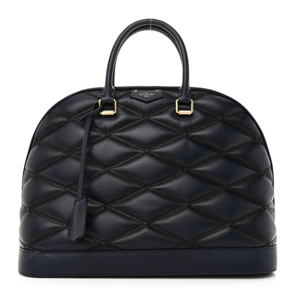 Louis Vuitton Lambskin Malletage Alma GM Navy Blue 1 of 9