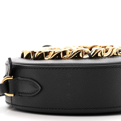 Versace Grained Calfskin Mini La Medusa Disco Round Crossbody Bag Black 7 of 8
