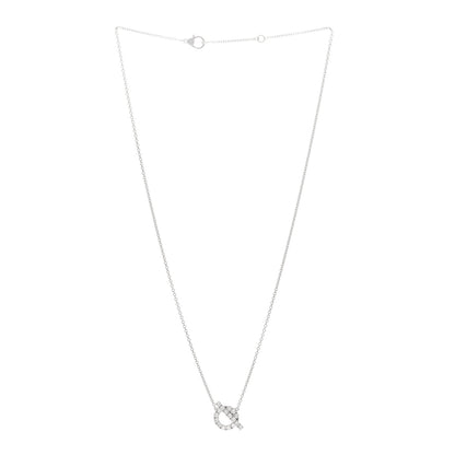 Hermes 18K White Gold Diamond Finesse Pendant Necklace 3 of 5