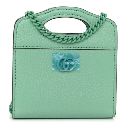 Gucci Dollar Calfskin Enamel Monochrome GG Marmont Top Handle Card Case Wallet Pepperlight Mint 1 of 12