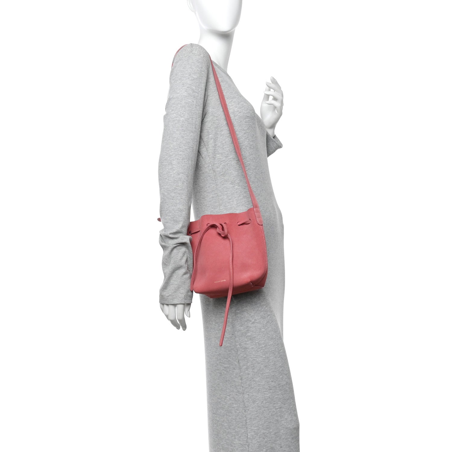 Mansur Gavriel Suede Mini Mini Bucket Bag Blush 2 of 12