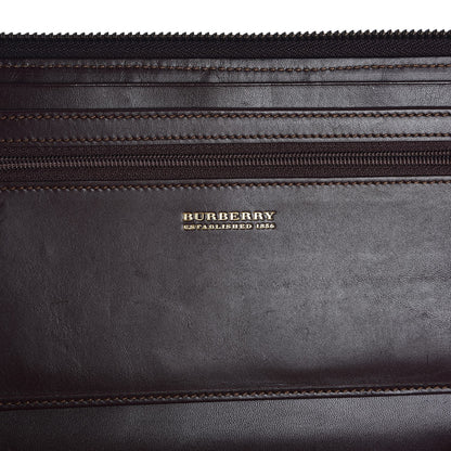 Burberry Haymarket Check Large Travel Zip Around Wallet Chocolate 6 of 10