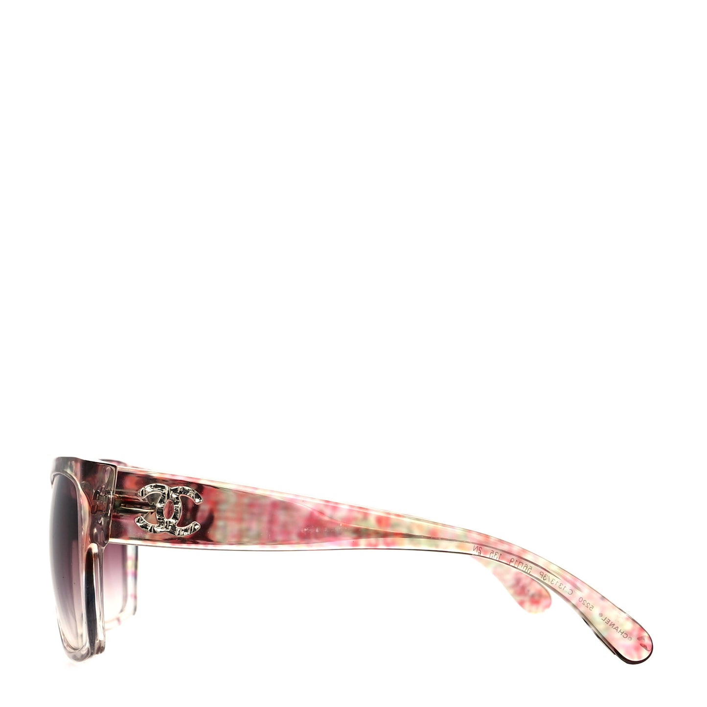 Acetate Multicolor Tweed CC Sunglasses 5220 Pink