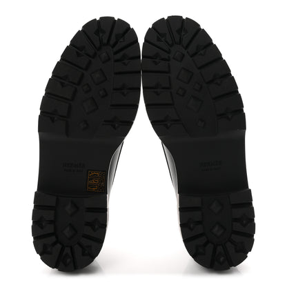 Hermes Calfskin Womens Icone Loafers 38.5 Black 6 of 9
