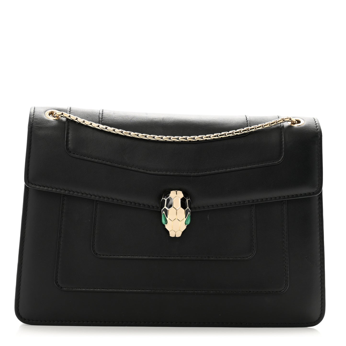 Calfskin Serpenti Forever Crossbody Bag Black