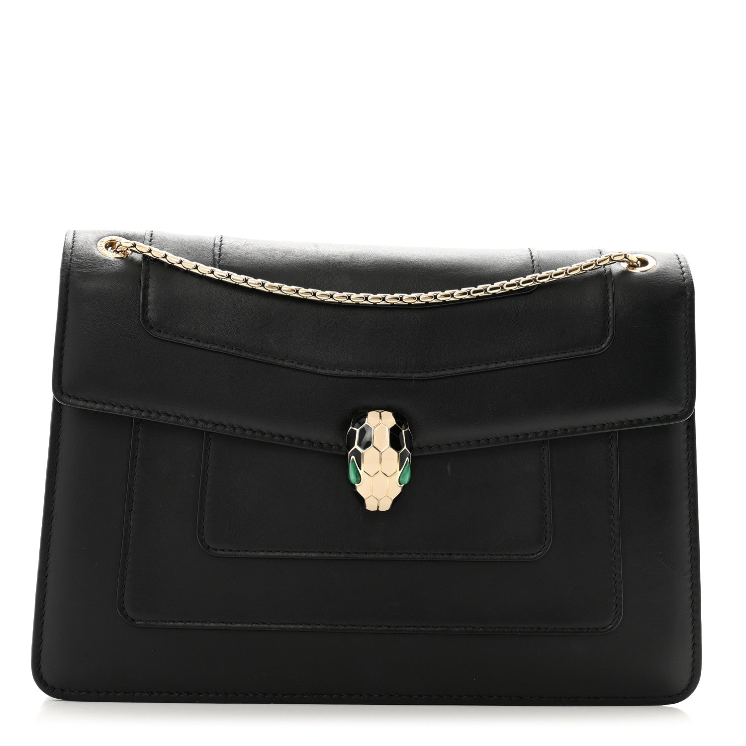 Bulgari Calfskin Serpenti Forever Crossbody Bag Black 1 of 16