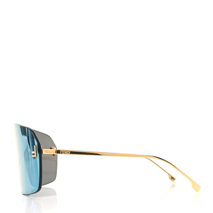 Fendi Metal Crystal Fendi First Shield Sunglasses FE4121US Gold 3 of 7