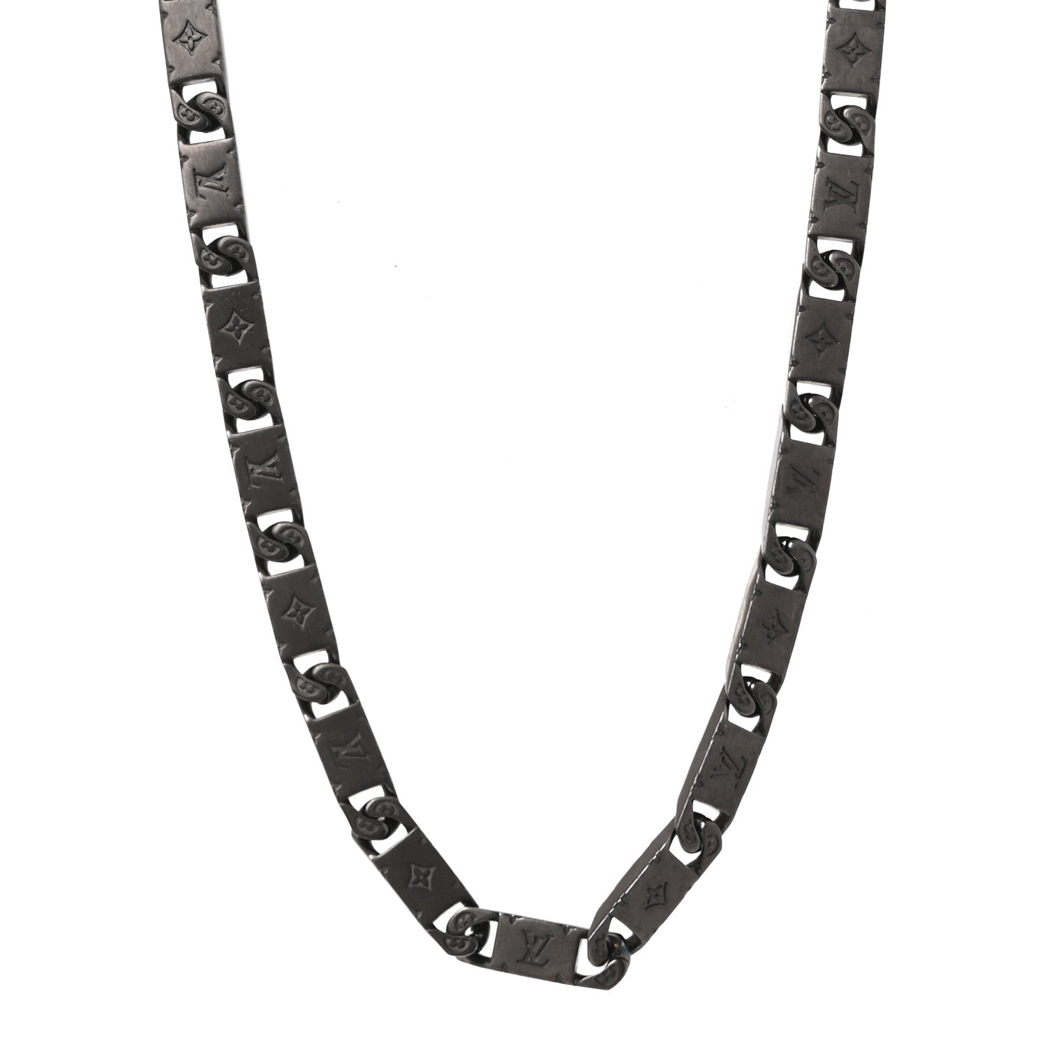 Louis Vuitton Metal Monogram Tied Up Necklace Black 3 of 5