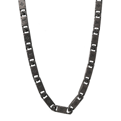 Louis Vuitton Metal Monogram Tied Up Necklace Black 3 of 5