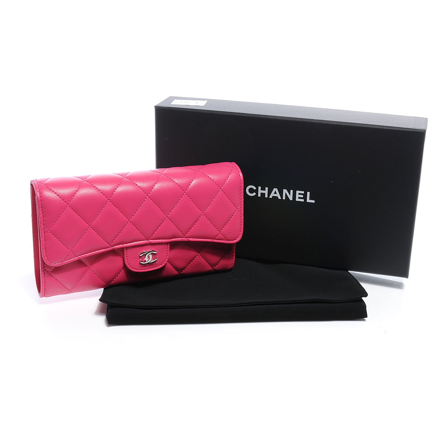Chanel Lambskin Quilted Large Flap Wallet Fuchsia 5 of 9