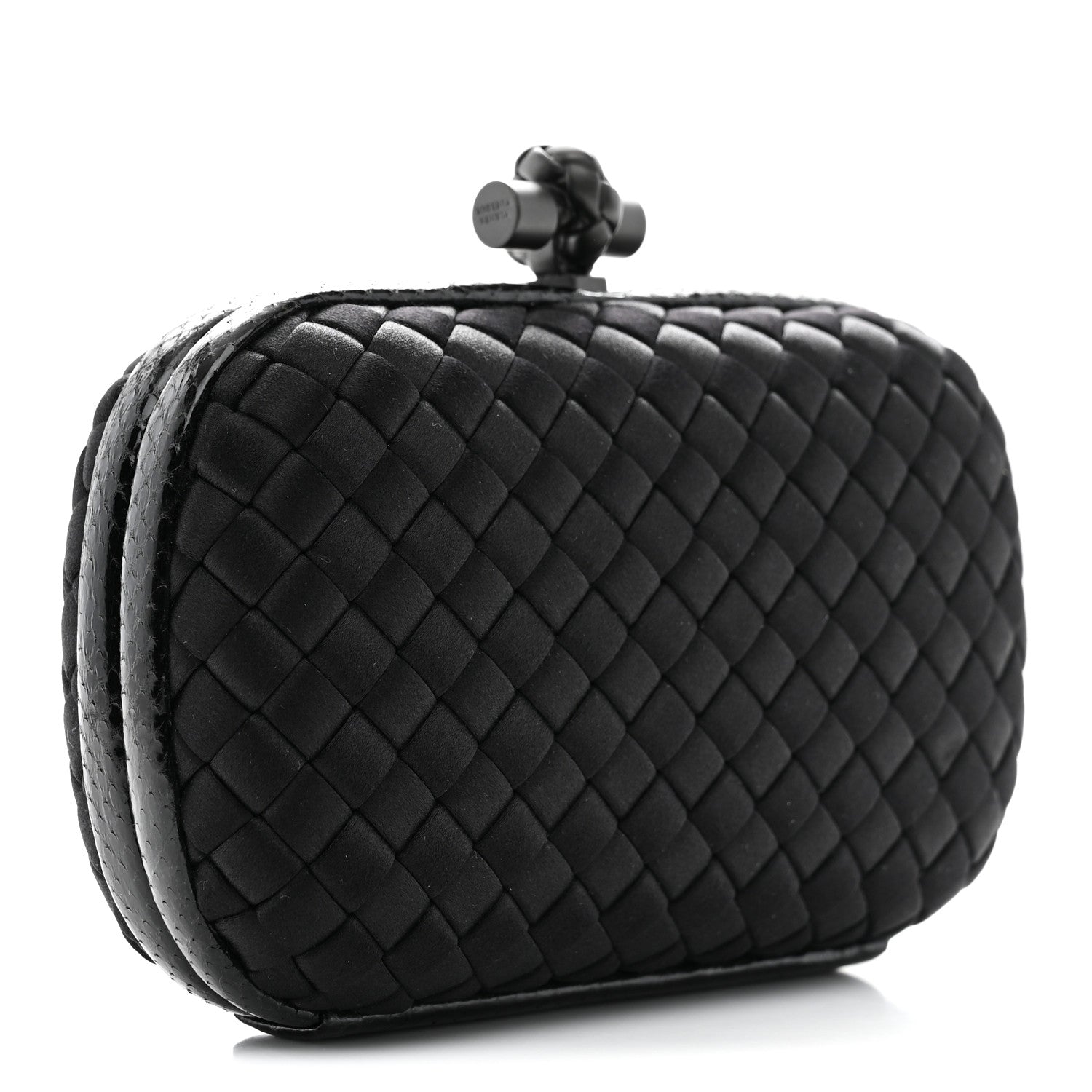 Bottega Veneta Satin Intreccio Impero Ayers Knot Clutch Black 3 of 6