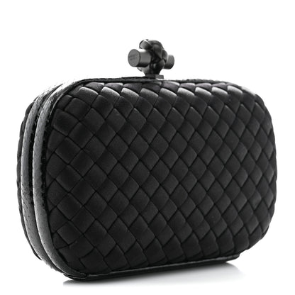 Bottega Veneta Satin Intreccio Impero Ayers Knot Clutch Black 3 of 6