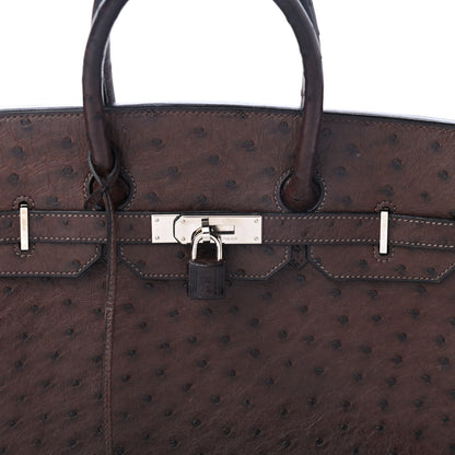 Hermes Ostrich Birkin 35 Chocolate 7 of 10