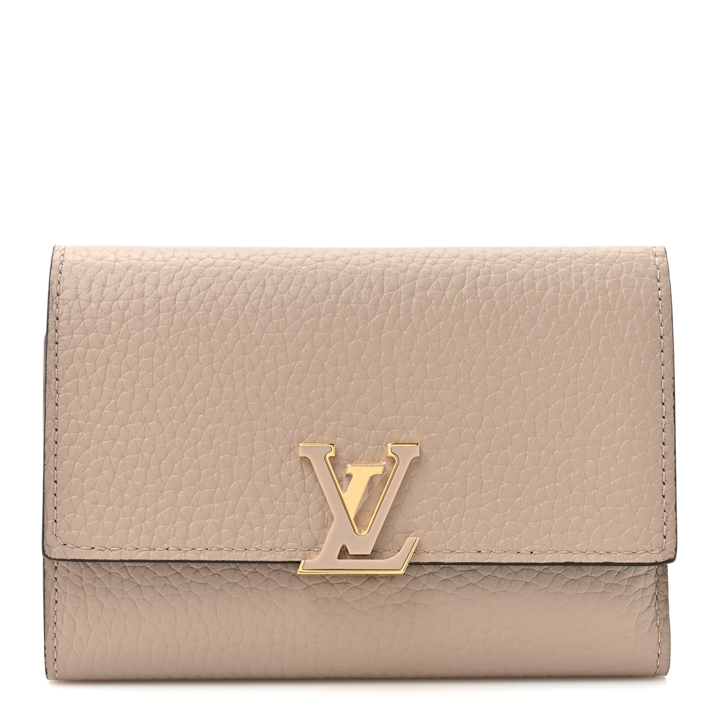 Taurillon Capucines Compact Wallet Galet