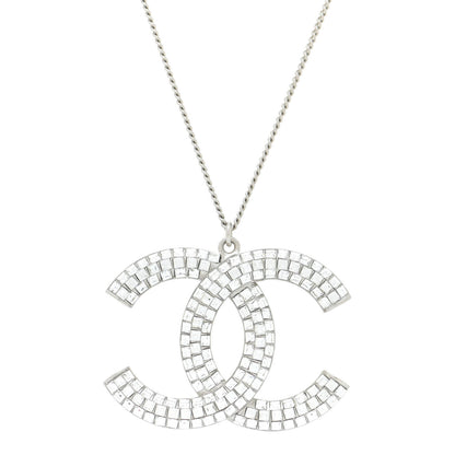 Chanel Baguette Crystal Large CC Necklace Silver 4 of 7