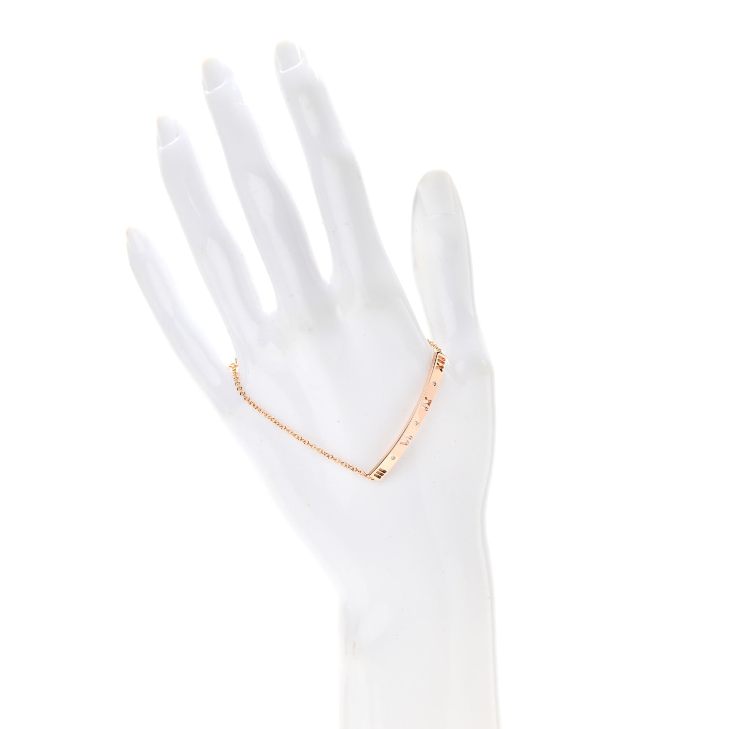 18K Rose Gold Diamond Atlas Bar Pierced Bracelet