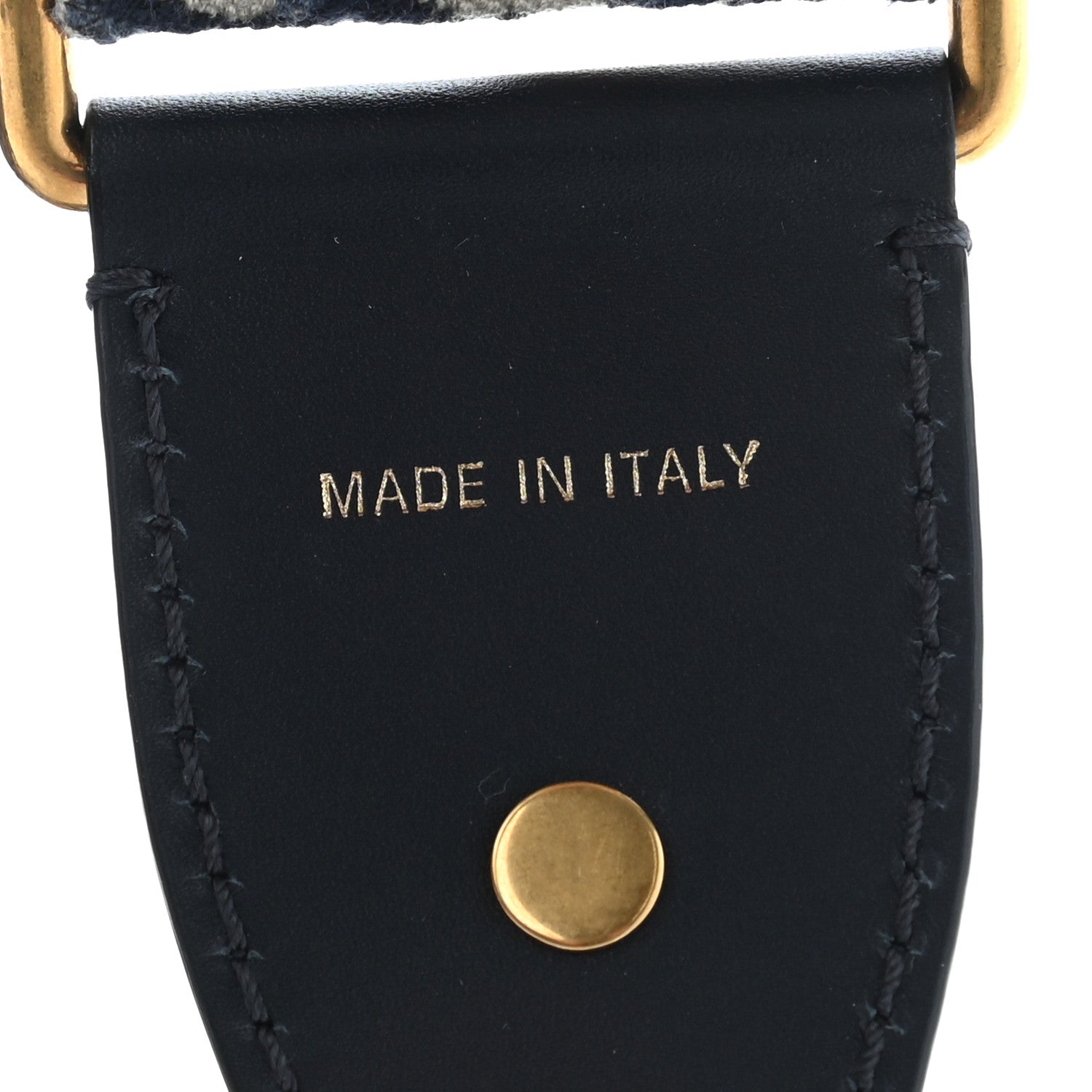 Christian Dior Oblique Studded Shoulder Strap Blue 3 of 5